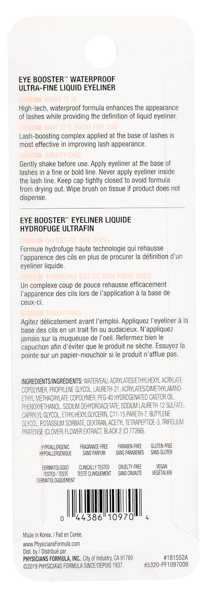 Eye Booster, Lash-Enhancing 2-In-1 Eyeliner Serum, Dermatologist Approved, Hypoallergenic, Cruelty-Free & Vegan - Deep Brown