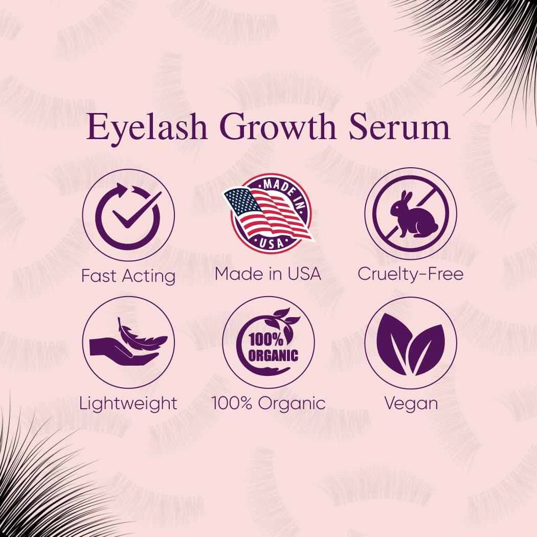 GlamLash Eyelash Growth Serum – For Longer, Fuller, Thicker Lashes
