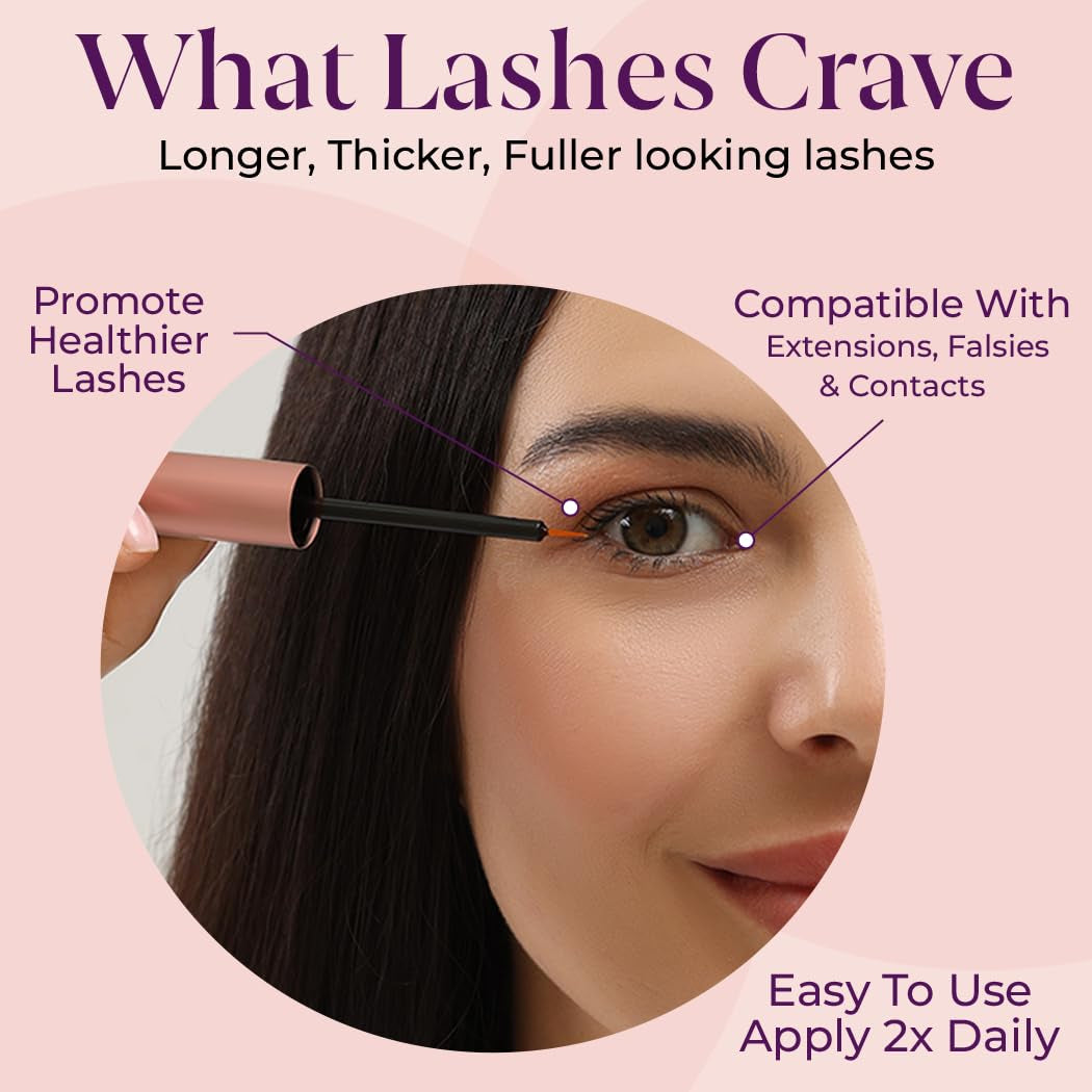 GlamLash Eyelash Growth Serum – For Longer, Fuller, Thicker Lashes